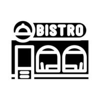 bistro rua cafeteria glifo ícone ilustração vetor