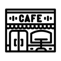 calçada cafeteria rua cafeteria linha ícone ilustração vetor