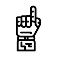 dedo robô mão gesto linha ícone ilustração vetor