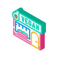 vegano cafeteria rua isométrico ícone ilustração vetor