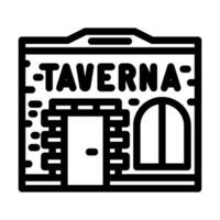 taverna rua cafeteria linha ícone ilustração vetor