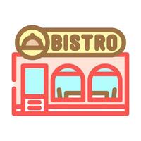 bistro rua cafeteria cor ícone ilustração vetor