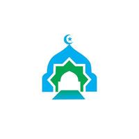 azul mesquita cúpula logotipo Projeto vetor
