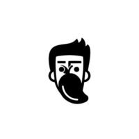 humano cabeça logotipo Projeto com manga barba vetor