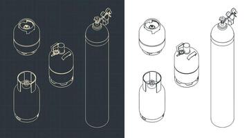 gás cilindros desenhos conjunto vetor