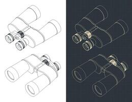 binóculos isométrico plantas vetor