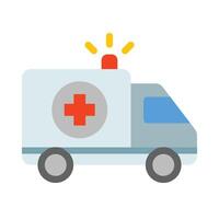 ícone plano de ambulância vetor