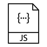 ícone de linha de arquivo javascript vetor