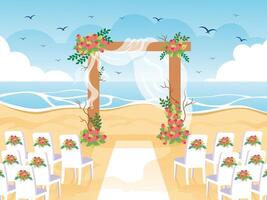 de praia Casamento decoração vetor