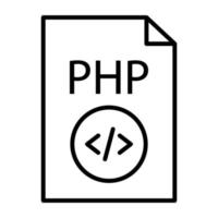 ícone de linha de arquivo php vetor