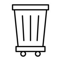 ícone de linha de lata de lixo vetor