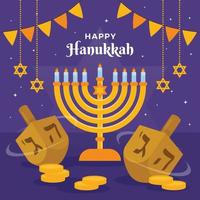 conceito de dreidel hanukkah feliz vetor