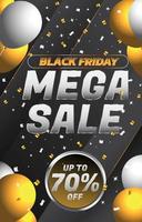 pôster de promoção de mega venda da Black Friday vetor