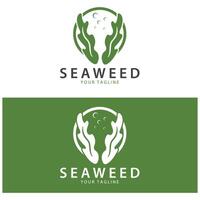 algas marinhas logotipo coral logotipo simples folha logotipo embaixo da agua plantar Projeto vetor
