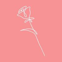 1 linha rosa Projeto. mão desenhado minimalismo estilo ilustração vetor