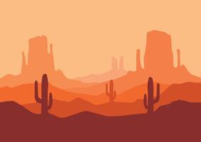 deserto dentro América panorama. ilustração dentro plano estilo. vetor