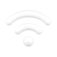 branco símbolo Wi-fi 3d ícone. placa para digital e conectados cobertura vetor