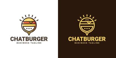 hamburguer bate-papo logotipo Projeto vetor