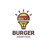inteligente hamburguer logotipo Projeto vetor