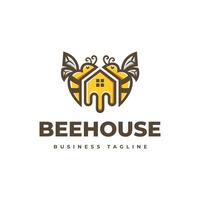 abelha casa logotipo Projeto vetor