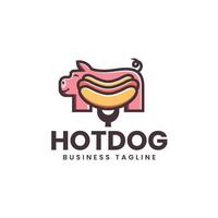 carne de porco cachorro quente logotipo Projeto vetor