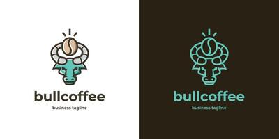 touro café logotipo Projeto vetor