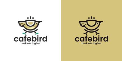 pássaro café logotipo Projeto vetor