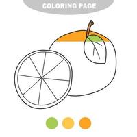 página para colorir simples. livro de colorir laranja dos desenhos animados. ilustração vetorial vetor