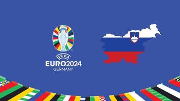 euro 2024 eslovénia bandeira mapa equipes Projeto com oficial símbolo logotipo abstrato países europeu futebol ilustração vetor