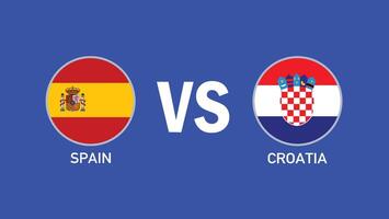 Espanha e Croácia Combine emblema Projeto europeu nações 2024 equipes países europeu Alemanha futebol símbolo logotipo ilustração vetor