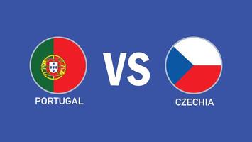 Portugal e checa Combine bandeira Projeto europeu nações 2024 equipes países europeu Alemanha futebol símbolo logotipo ilustração vetor