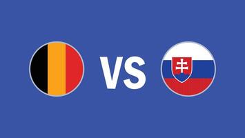 Bélgica e Eslováquia Combine bandeira Projeto europeu nações 2024 equipes países europeu Alemanha futebol símbolo logotipo ilustração vetor