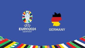 euro 2024 Alemanha bandeira mapa equipes Projeto com oficial símbolo logotipo abstrato países europeu futebol ilustração vetor