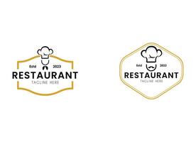 chefe de cozinha e restaurante crachá rótulo logotipo Projeto modelo. vetor