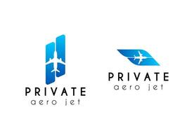 céu aviação privado jato logotipo Projeto. minimalista avião logotipo para aviação companhia vetor