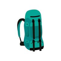 viagem aventura mochila. plano azul mochila para caminhada, viagem, acampamento, aventura isolado em branco fundo. ilustração vetor