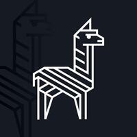 alpaca logotipo em isolado fundo v78 vetor