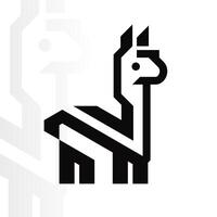 alpaca logotipo em isolado fundo v86 vetor