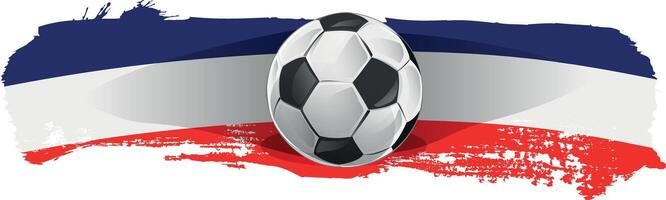 França bandeira com futebol bola.paint escova acidente vascular encefálico vetor