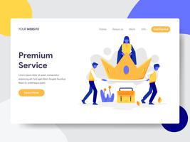 Modelo de página de destino do conceito de ilustração de serviço Premium. Conceito de design plano de design de página da web para o site e site móvel. vetor