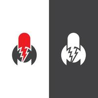 modelo de logotipo flash thunderbolt vetor