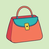 senhora lindo Bolsa ou saco ilustração. beleza moda objetos ícone conceito. Novo chegada mulheres tarde evento Bolsa Projeto. vetor