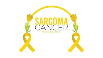 sarcoma Câncer consciência mês observado cada ano dentro julho. modelo para fundo, bandeira, cartão, poster com texto inscrição. vetor