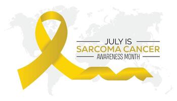 sarcoma Câncer consciência mês observado cada ano dentro julho. modelo para fundo, bandeira, cartão, poster com texto inscrição. vetor