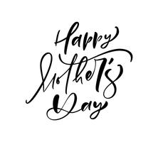 Feliz dia das mães, lettering texto de caligrafia preta vector. vetor