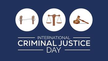 internacional Criminoso justiça dia observado cada ano dentro julho. modelo para fundo, bandeira, cartão, poster com texto inscrição. vetor