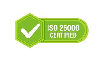 iso 26.000 qualidade gestão certificação distintivo. ilustração vetor