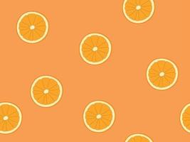 Ilustração em vetor fundo suculento frutas coloridas fatias de laranja