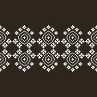 tradicional Preto étnico motivos ikat geométrico tecido padronizar Cruz ponto.ikat bordado étnico oriental pixel Castanho background.abstract, ilustração. textura, decoração, papel de parede. vetor