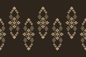 tradicional Preto étnico motivos ikat geométrico tecido padronizar Cruz ponto.ikat bordado étnico oriental pixel Castanho background.abstract, ilustração. textura, decoração, papel de parede. vetor